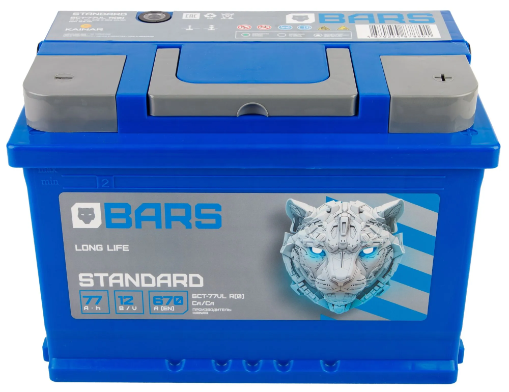 Аккумулятор BARS 77 R+ (77 А·ч)  - фото2, картинка2 Аккумулятор BARS 77 R+ (77 А·ч)  - фото2