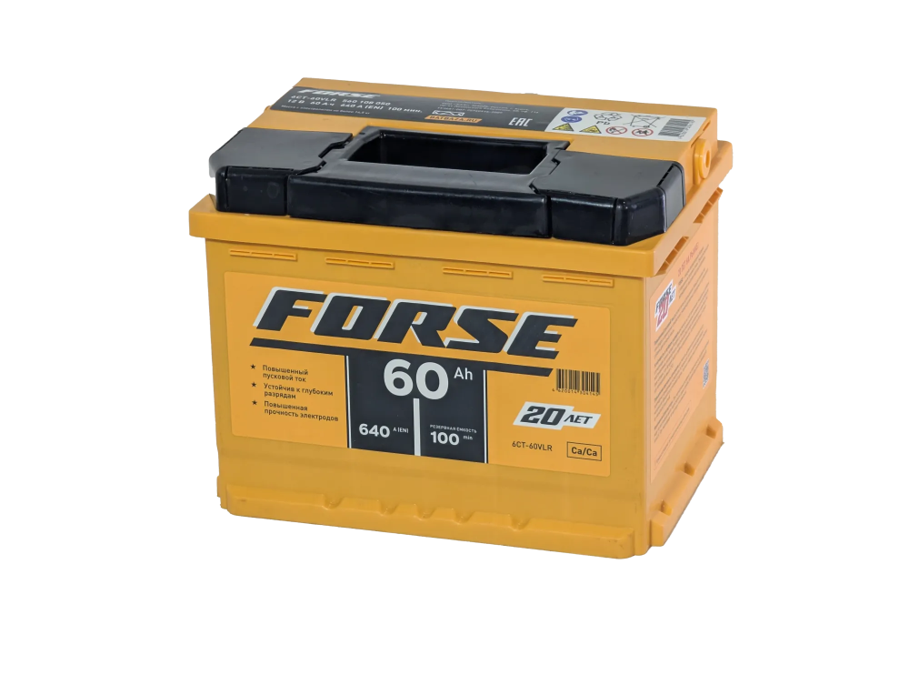 Аккумулятор FORSE 60 R+ (60 А·ч) - фото3, картинка3 Аккумулятор FORSE 60 R+ (60 А·ч) - фото3