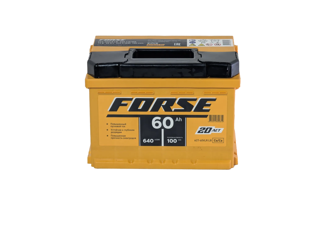 Аккумулятор FORSE 60 R+ (60 А·ч) низк. - фото2, картинка2 Аккумулятор FORSE 60 R+ (60 А·ч) низк. - фото2