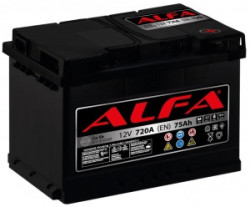 Аккумулятор ALFA Hybrid 75 R+ (75 А·ч) - фото