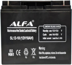 Аккумулятор для ИБП ALFA SL12-18 (12V-18Ah) - фото, картинка Аккумулятор для ИБП ALFA SL12-18 (12V-18Ah) - фото