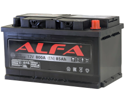 Аккумулятор ALFA Hybrid 85 R+ (85 А·ч) низк. - фото, картинка Аккумулятор ALFA Hybrid 85 R+ (85 А·ч) низк. - фото