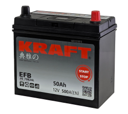 Аккумулятор KRAFT EFB Asia 50 R+ (50 А·ч) - фото, картинка Аккумулятор KRAFT EFB Asia 50 R+ (50 А·ч) - фото