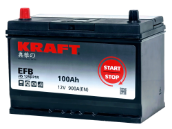 Аккумулятор KRAFT EFB Asia 100 L+ (100 А·ч) - фото, картинка Аккумулятор KRAFT EFB Asia 100 L+ (100 А·ч) - фото