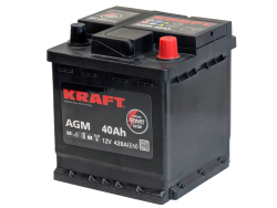 Аккумулятор KRAFT AGM 40 R+ (40 А·ч)  - фото, картинка Аккумулятор KRAFT AGM 40 R+ (40 А·ч)  - фото