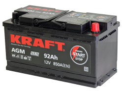 Аккумулятор KRAFT AGM 92 R+ (92 А·ч)  - фото, картинка Аккумулятор KRAFT AGM 92 R+ (92 А·ч)  - фото