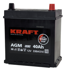 Аккумулятор KRAFT AGM Asia 40 R+ (40 А·ч) с бортом - фото, картинка Аккумулятор KRAFT AGM Asia 40 R+ (40 А·ч) с бортом - фото