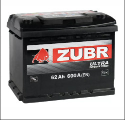 Аккумулятор ZUBR Ultra 62 R+ (62 А·ч) низк. - фото, картинка Аккумулятор ZUBR Ultra 62 R+ (62 А·ч) низк. - фото