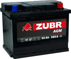 Аккумулятор ZUBR AGM 60 R+ (60 А·ч) - фото