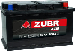 Аккумулятор ZUBR AGM 80 R+ (80 А·ч) - фото