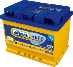 Аккумулятор AKOM +EFB 60 R+ (60 А·ч) - фото