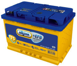Аккумулятор AKOM +EFB 75 L+ (75 А·ч) - фото
