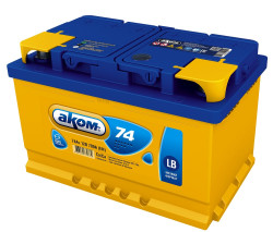 Аккумулятор AKOM 6СТ-74 R+ (74 А·ч) низк. - фото